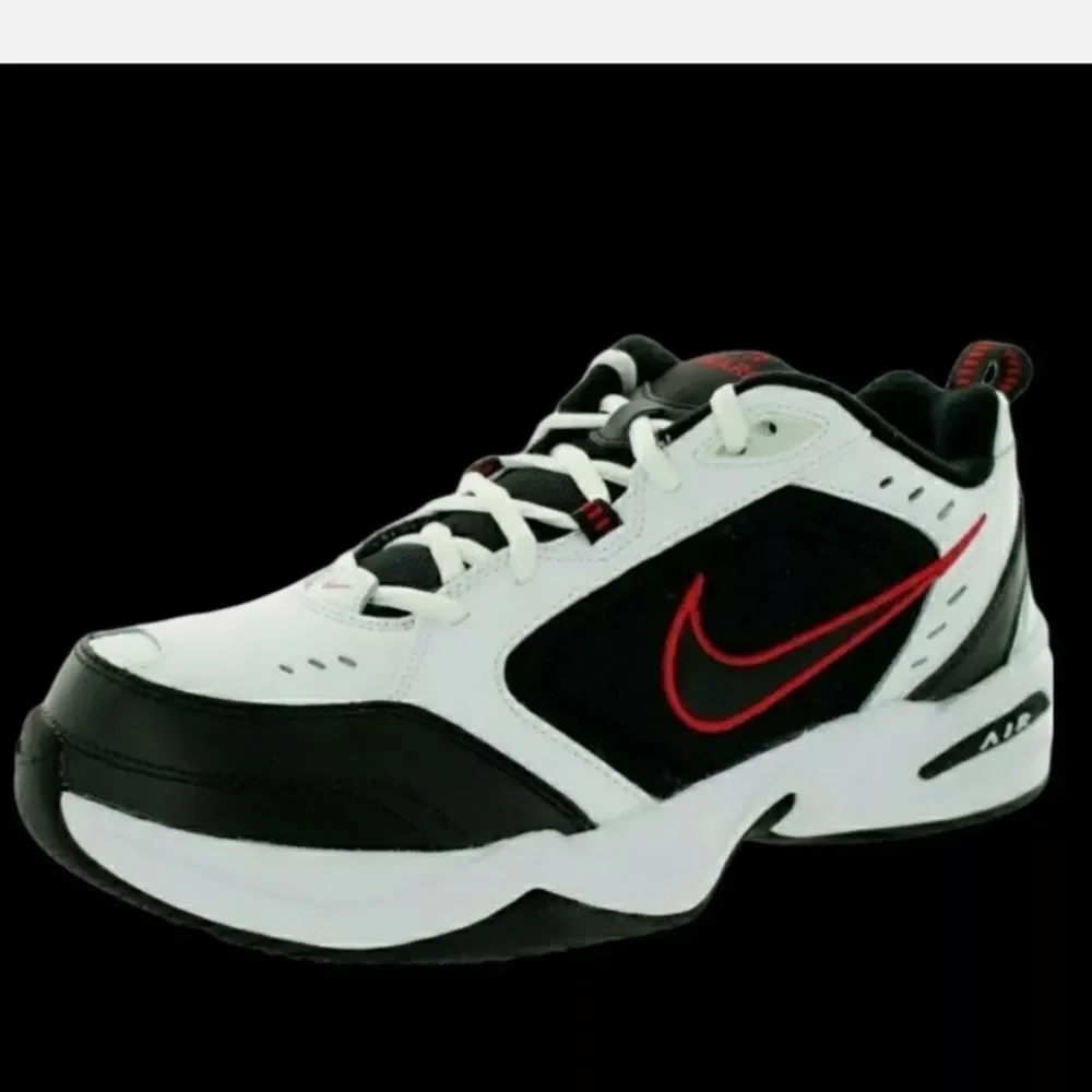 Nike Men’s Air Monarch IV Training Sneakers Black Red White 415445 101